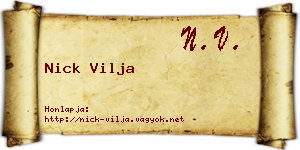 Nick Vilja névjegykártya
